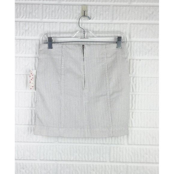 New FREE PEOPLE Modern Femme Novelty Stripe Mini Stretch Skirt 2 - Picture 6 of 8
